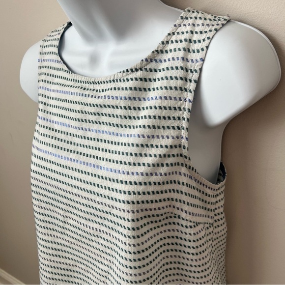 Seen Worn Kept Sleeveless Top Metallic Embroidery Tie Neck Keyhole Purple Teal 2 - Picture 5 of 10